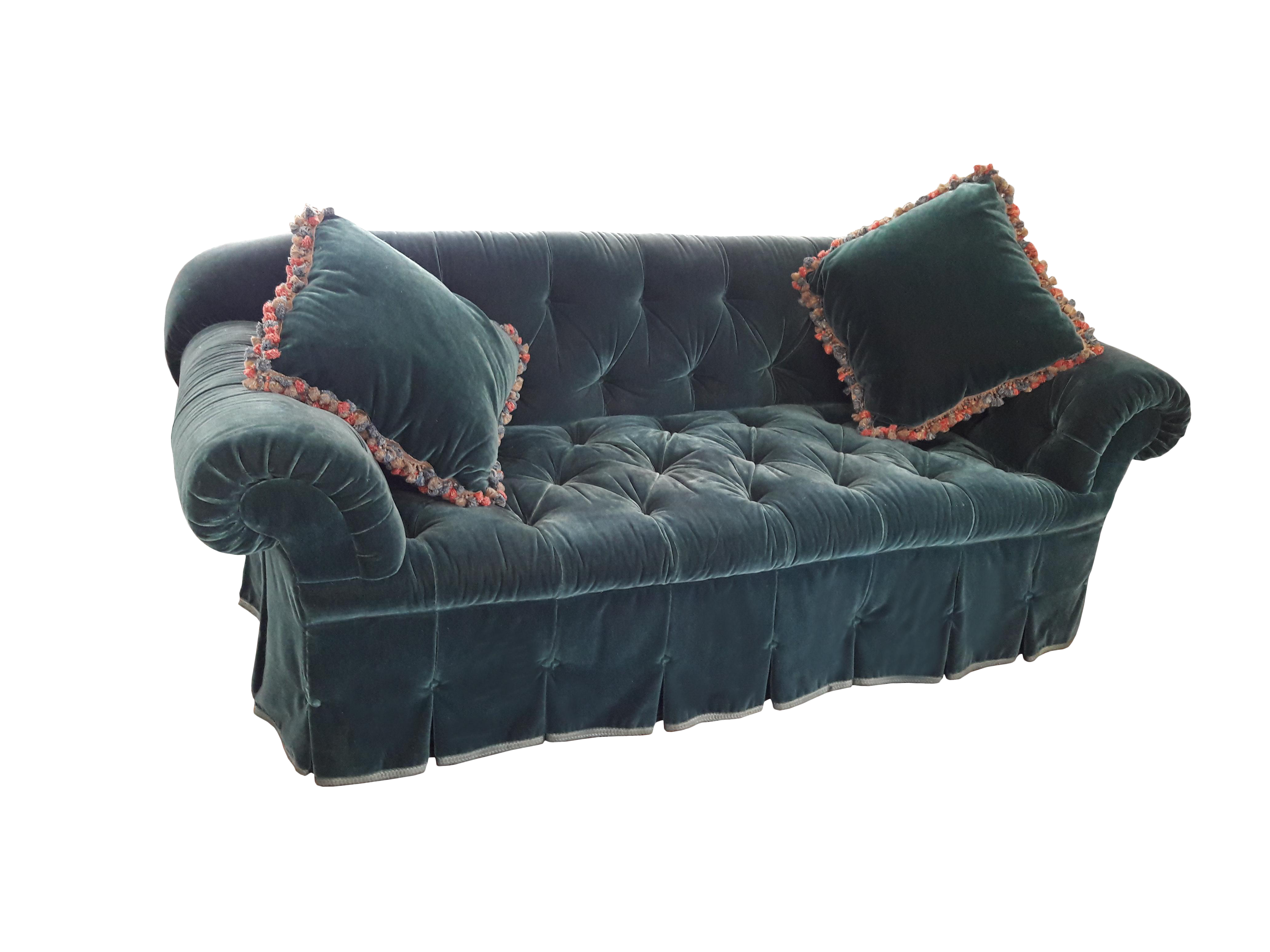 Teal Velvet Chesterfield Sofa Chairish Teal Velvet Chesterfield Sofa Chairish